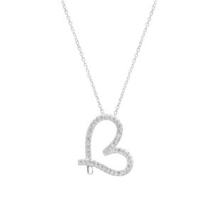 Cadena y Dije de Corazón con Micro Cubic Engarzado