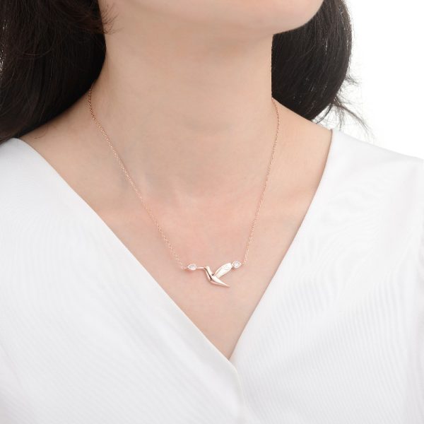 Cadena Con Dije de Colibrí Rosé - Imagen 2