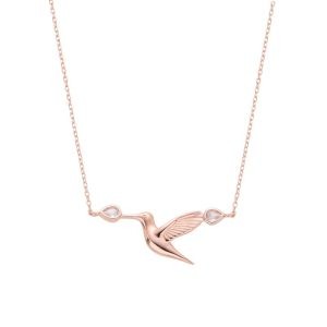 Cadena Con Dije de Colibrí Rosé