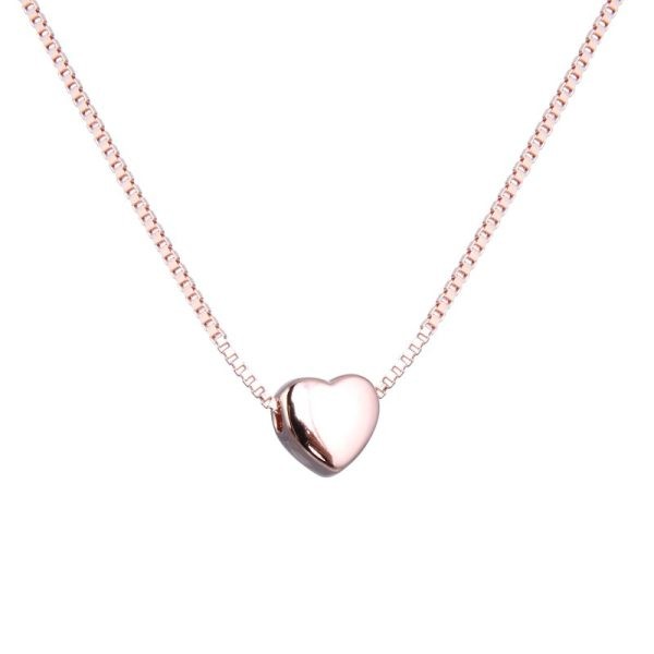 Cadena Con Dije De Corazón Rosé