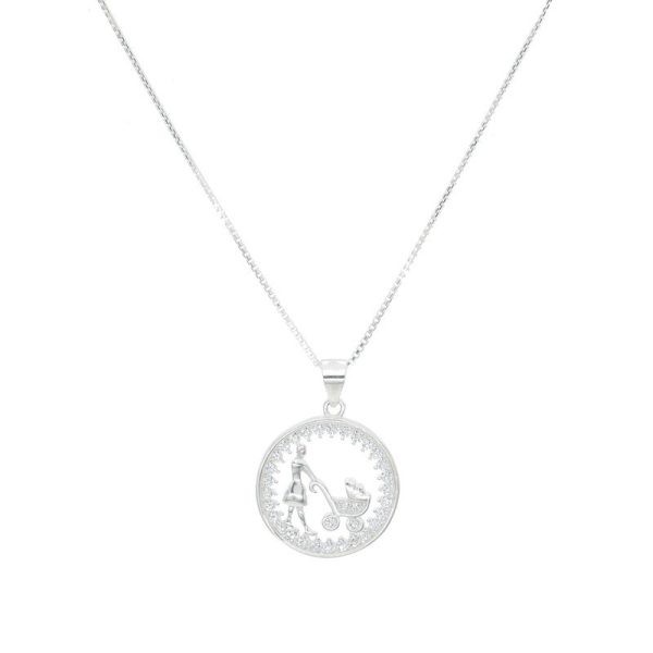 Cadena y Dije Madre con Carrito Cubic
