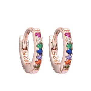 Huggie Micro Cubic Multicolor Rosa