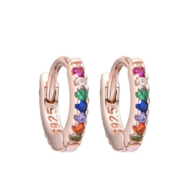 Huggie Micro Cubic Multicolor Rosa