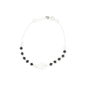 PULSERA MANO DE FATIMA Y  MURANO 4MM