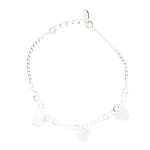 PULSERA DIJE CORAZONES CENTRALES