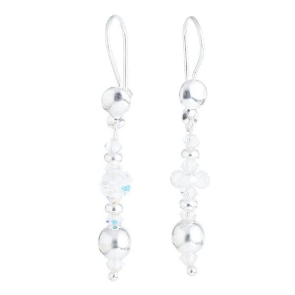 Arete Flor Swarovski Con Bola Lisa