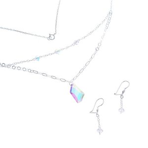 Conjunto Collar Doble Caída Pendientes Swarovski