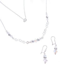 Conjunto Collar Pendientes Swarovski Rombo