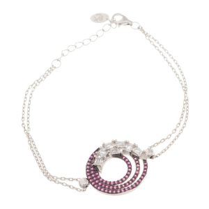 Pulsera De Ola Micro Cubic Purpura