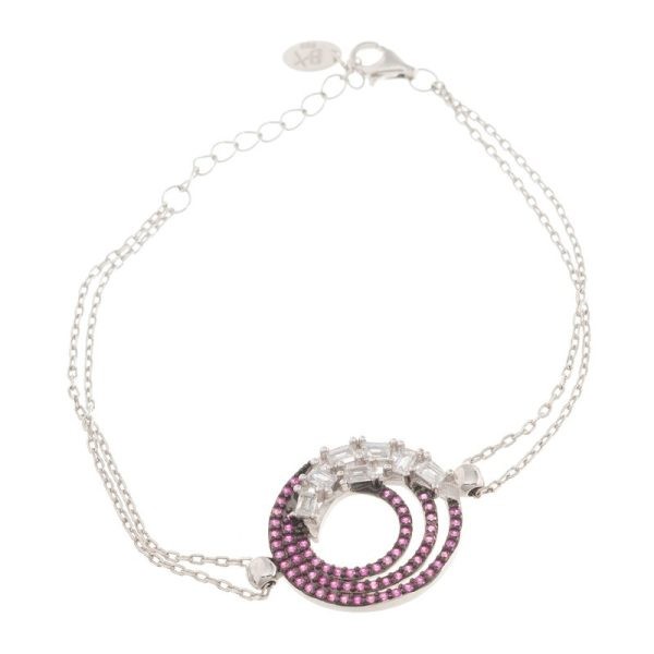 Pulsera De Ola Micro Cubic Purpura
