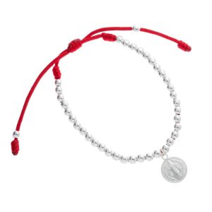 Pulsera de Hilo con Bolitas Dije San Benito Grande