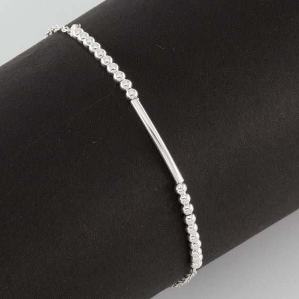 Pulsera Corbata Con Barra Y Bolitas - Imagen 2