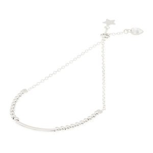 Pulsera Corbata Con Barra Y Bolitas
