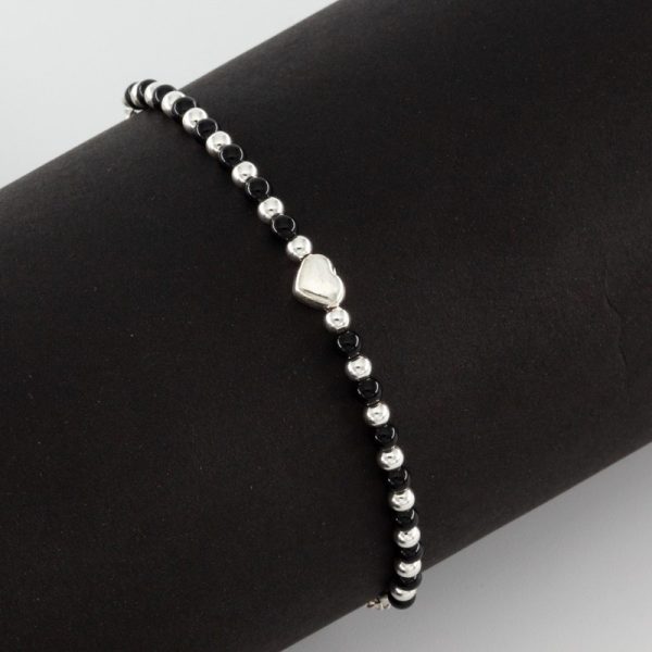 Pulsera Corbata Con Corazón Y Bolitas - Imagen 2