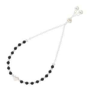 Pulsera Corbata Con Corazón Y Bolitas