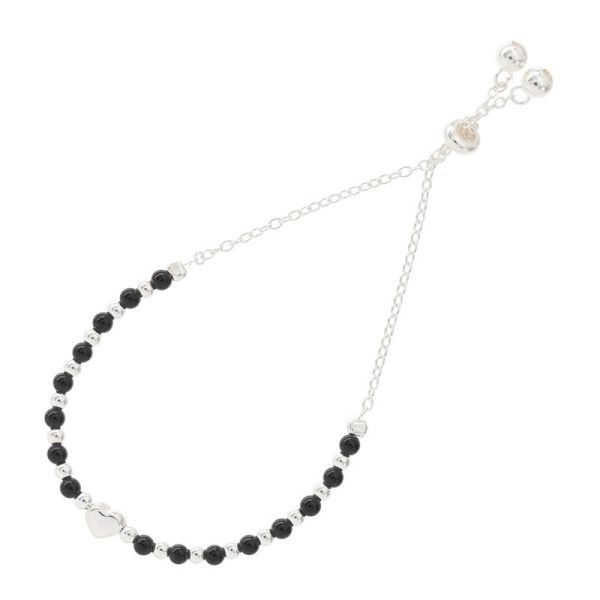 Pulsera Corbata Con Corazón Y Bolitas