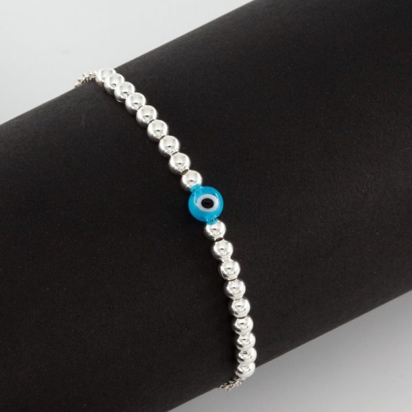 Pulsera Tipo Corbata de Ojo Turjo con Bolitas - Imagen 2