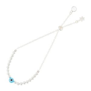 Pulsera Tipo Corbata de Ojo Turjo con Bolitas