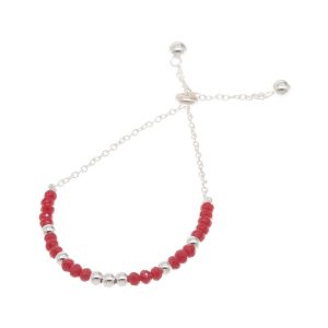 Pulsera Corbata Roja Con Bolitas