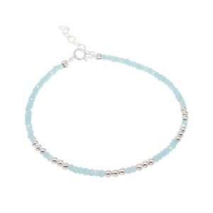 Pulsera de Piedritas Celestes con Bolitas de