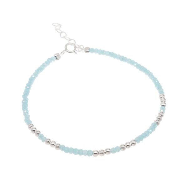 Pulsera de Piedritas Celestes con Bolitas de