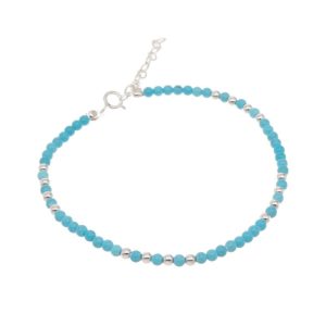 Pulsera Bolitas Celestes y
