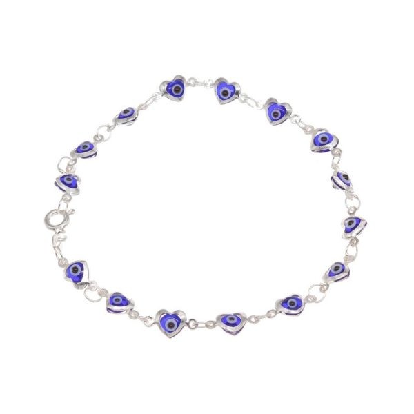 Pulsera de Corazón Ojo Turjo Azul