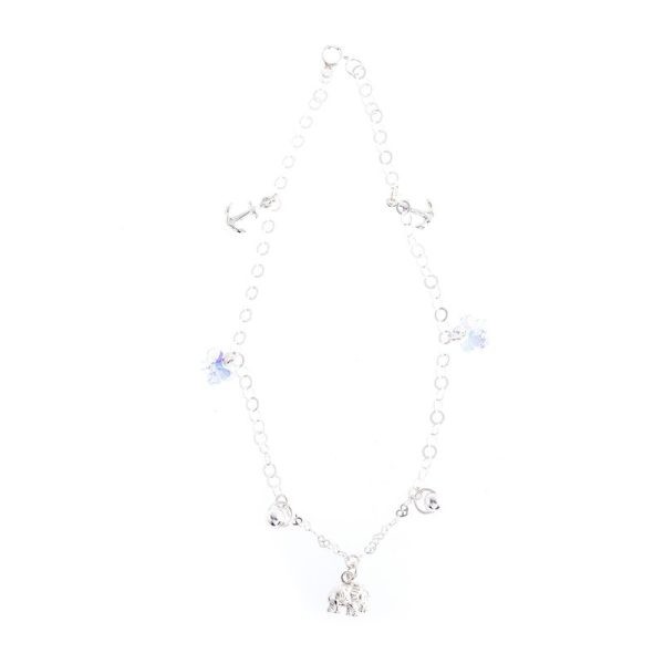Tobillera Elefante Ancla Marinero con Swarovski Flor