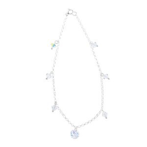 Tobillera Dije Swarovski Simple Grande y con Rombo