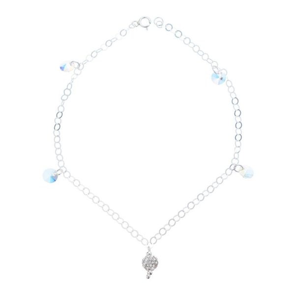 Tobillera Dije Swarovski con Bolita Engarzada