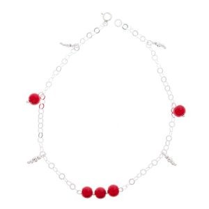 Tobillera de Bolitas Rojas