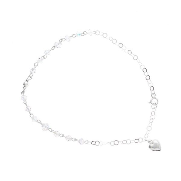 Tobillera Dije Corazón Mediano Swarovski rombo
