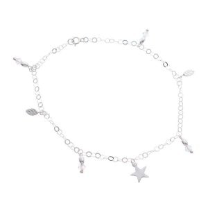 Tobillera de Hoja Dije Swarovski con Estrella