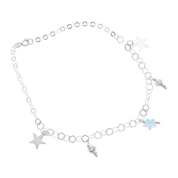 Tobillera Swarovski Estrella con Bolitas