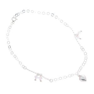 Tobillera Dije Corazón Mediano Swarovski rombo doble