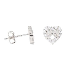 Aros de Corazón con Moño y Cubic