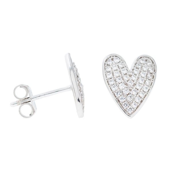 Aros de Corazón Grande y Cubic Engarzado