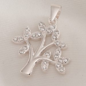 Dije  Arbol de la Vida Microcubics en hojas