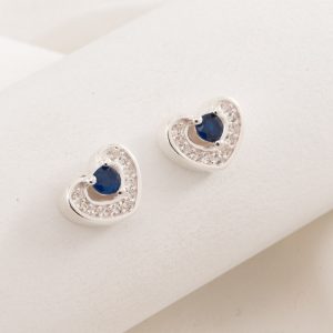 Aro Pasante Corazon con Micro Cubic Engarzado Y piedra