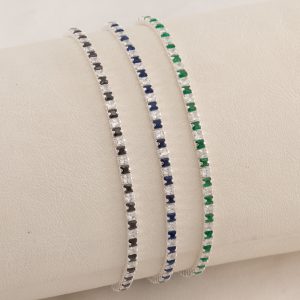 Pulsera Tenis con cubics seguidos cuadrados multicolor
