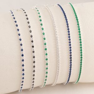 Pulsera Tenis con cubics seguidos redondos Unicolor y Multicolor