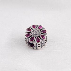 Dije Pandora de Flor con Cubics Morado