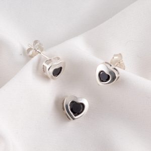 Conjunto Sin Cadena de Corazón Cubic Negro