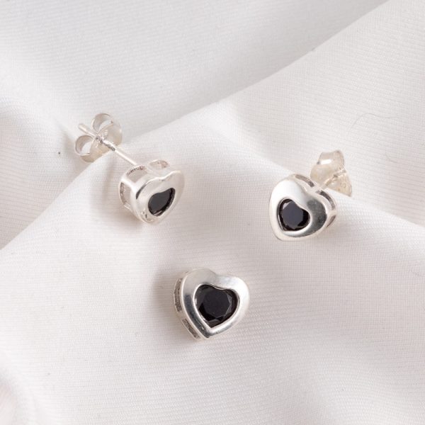 Conjunto Sin Cadena de Corazón Cubic Negro