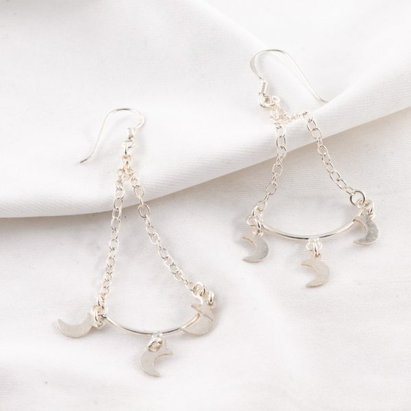Aretes de Cadena Media Luna