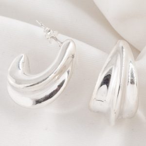 Aros Estilo Criollo Plata 925 Inflada Cierre Mariposa