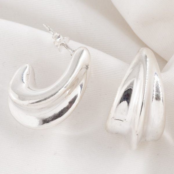 Aros Estilo Criollo Plata 925 Inflada Cierre Mariposa