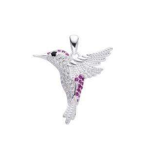 Dije de Colibrí Grande Rosa
