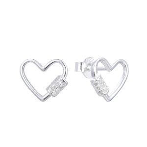 Aros de Corazón Con Rodillo Cubic Engarzado