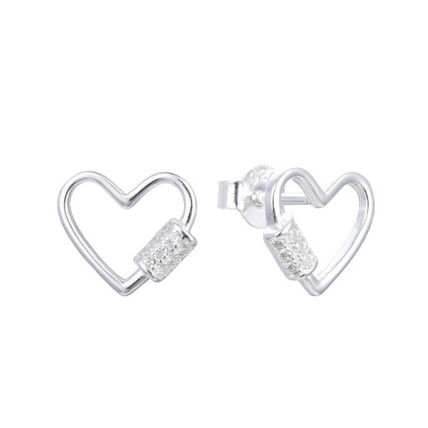 Aros de Corazón Con Rodillo Cubic Engarzado